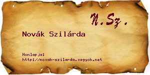 Novák Szilárda névjegykártya